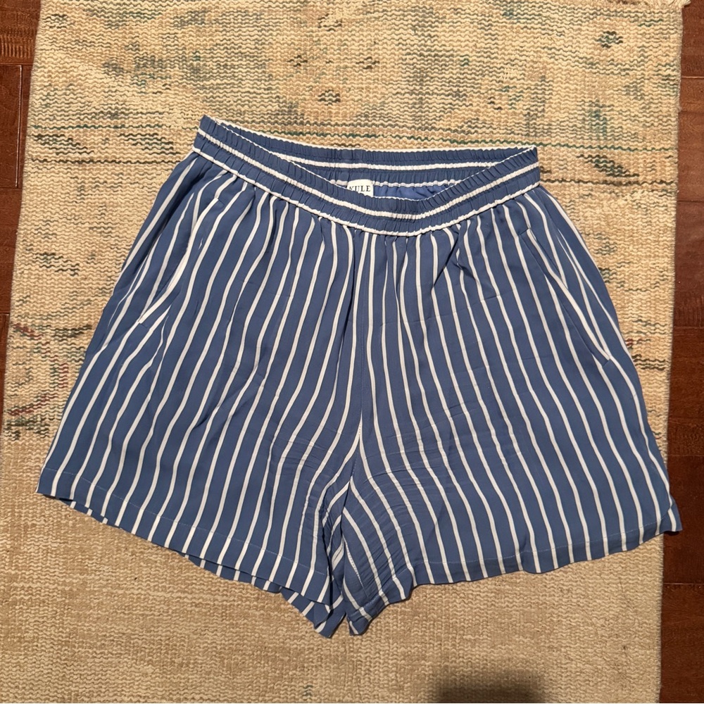 Kule Silk Reine Striped Shorts